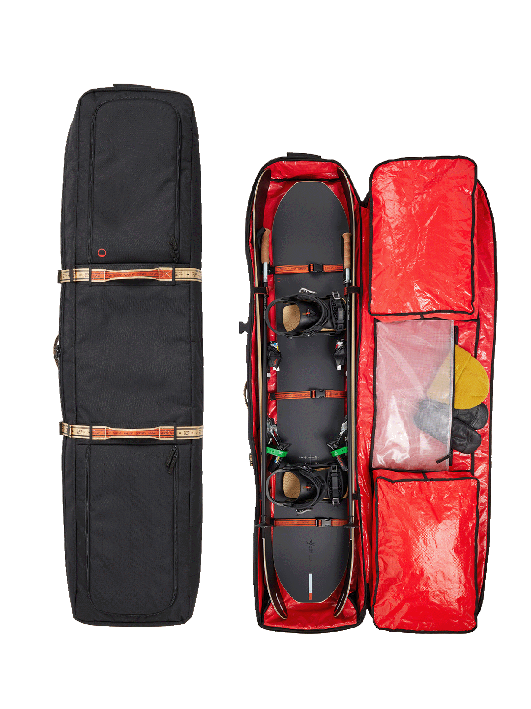 Ski and Snowboard Padded Travel Roller Bag with wheels Season Black